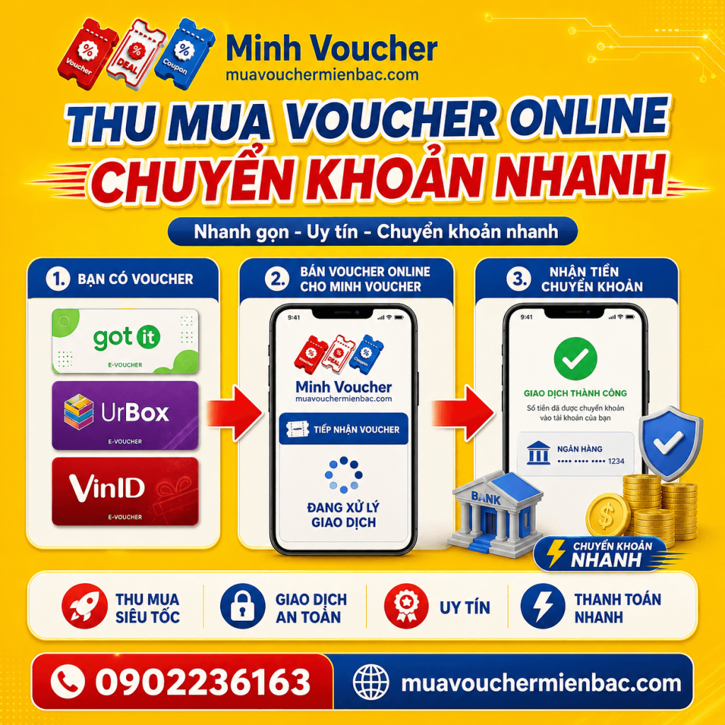 Thu mua voucher online chuyển khoản nhanh GotIt UrBox VinID tại Minh Voucher
